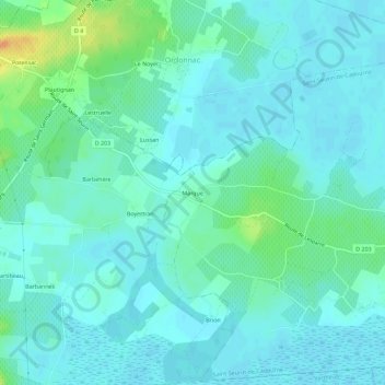 Mapa topográfico Marque, altitud, relieve