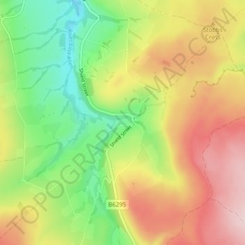 Mapa topográfico Sinderhope, altitud, relieve
