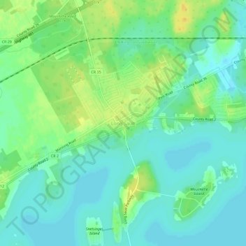Mapa topográfico Long Sault, altitud, relieve
