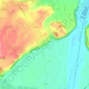 Mapa topográfico Satolas, altitud, relieve