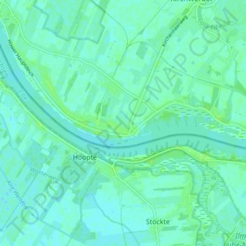 Mapa topográfico Zollenspieker, altitud, relieve