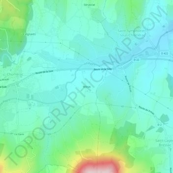 Mapa topográfico Moras, altitud, relieve