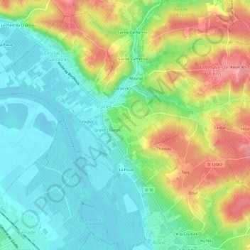 Mapa topográfico La Grabasse, altitud, relieve