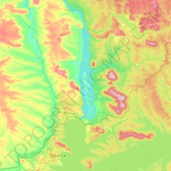 Mapa topográfico Бурнина, altitud, relieve