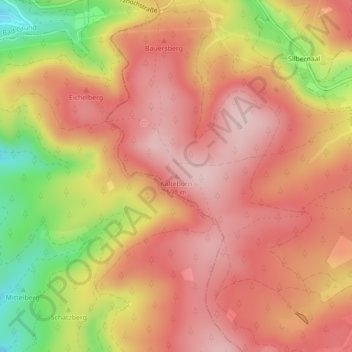 Mapa topográfico Kalteborn, altitud, relieve