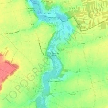 Mapa topográfico Le Moulin de Tingrain, altitud, relieve