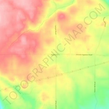 Mapa topográfico Appleton, altitud, relieve