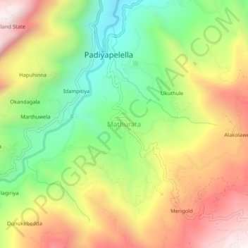 Mapa topográfico Mathurata, altitud, relieve
