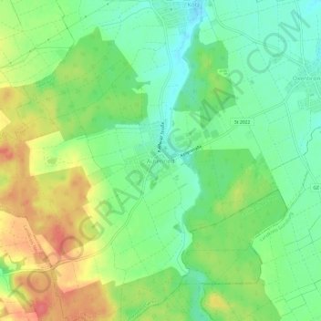 Mapa topográfico Autenried, altitud, relieve