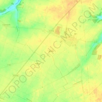 Mapa topográfico Verrine, altitud, relieve