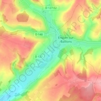 Mapa topográfico Les Pleurelles, altitud, relieve