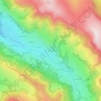 Mapa topográfico Le Cher Soubro, altitud, relieve