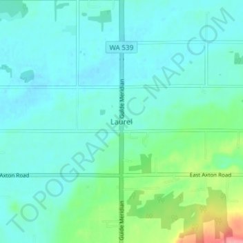 Mapa topográfico Laurel, altitud, relieve