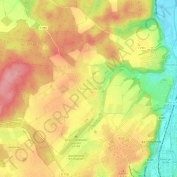 Mapa topográfico Birkenhard, altitud, relieve