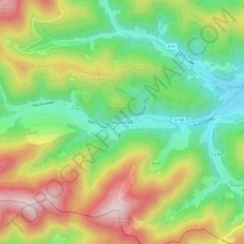 Mapa topográfico Bas d'Urbeis, altitud, relieve