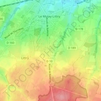 Mapa topográfico La Planquette, altitud, relieve
