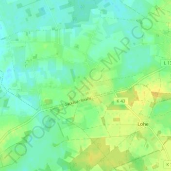 Mapa topográfico Langenfelde, altitud, relieve