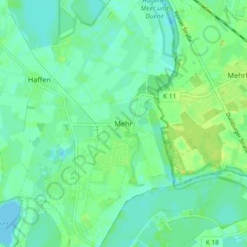Mapa topográfico Mehr, altitud, relieve
