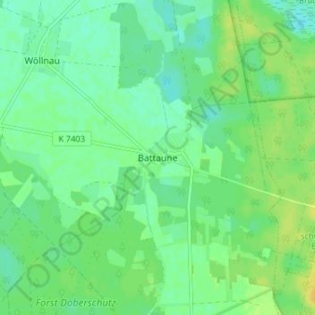 Mapa topográfico Battaune, altitud, relieve