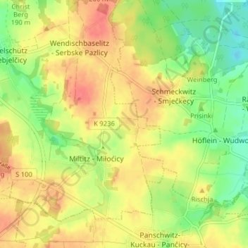 Mapa topográfico Dürrwicknitz, altitud, relieve