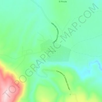 Mapa topográfico Otinapa, altitud, relieve