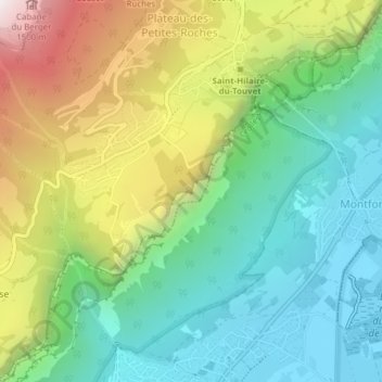 Mapa topográfico Table d'orientation du Bec Margain, altitud, relieve