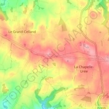 Mapa topográfico Le Frechot, altitud, relieve