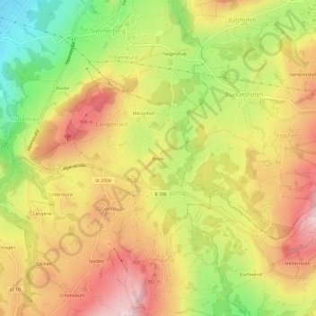 Mapa topográfico Beule, altitud, relieve