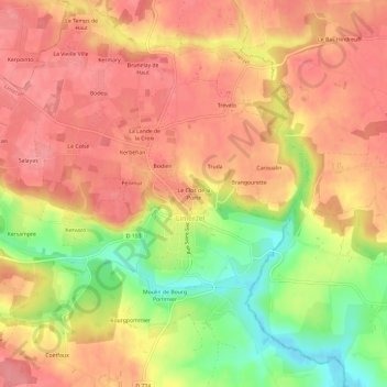 Mapa topográfico Le Clos de la Porte, altitud, relieve