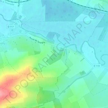 Mapa topográfico Fache, altitud, relieve