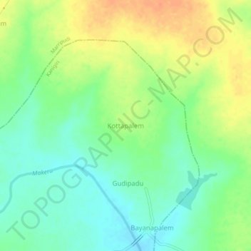 Mapa topográfico Kottapalem, altitud, relieve