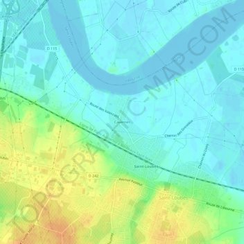 Mapa topográfico Cavernes, altitud, relieve
