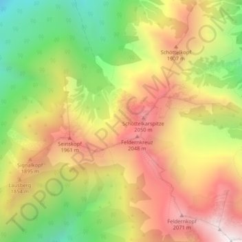 Mapa topográfico Schöttelkar, altitud, relieve