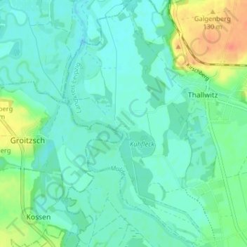 Mapa topográfico Kollau, altitud, relieve