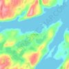 Mapa topográfico Olenya Guba, altitud, relieve