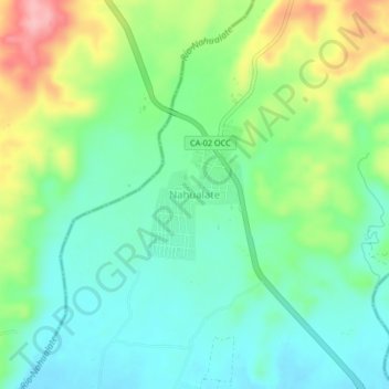 Mapa topográfico Nahualate, altitud, relieve