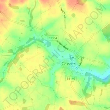 Mapa topográfico Little London, altitud, relieve
