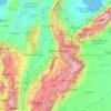 Mapa topográfico Santander, altitud, relieve