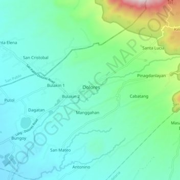 Mapa topográfico Dolores, altitud, relieve