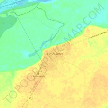Mapa topográfico La Primavera, altitud, relieve