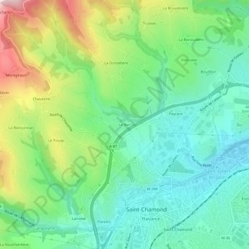 Mapa topográfico Le Ban, altitud, relieve