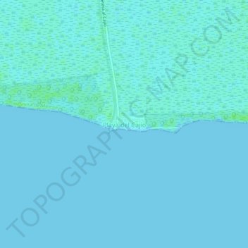 Mapa topográfico Playa del Cajío, altitud, relieve