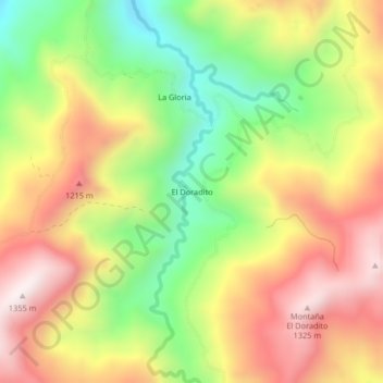 Mapa topográfico El Doradito, altitud, relieve