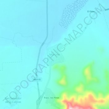 Mapa topográfico Morcillo, altitud, relieve