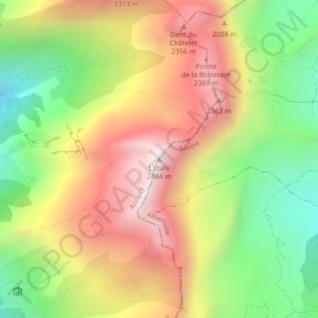 Mapa topográfico L'Étale, altitud, relieve