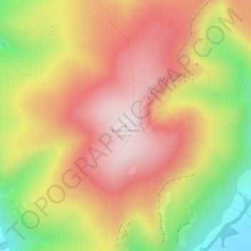 Mapa topográfico Black Combe, altitud, relieve