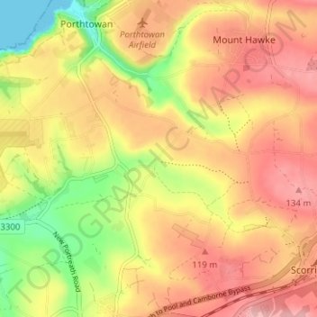 Mapa topográfico Mawla, altitud, relieve