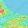 Mapa topográfico Keelung, altitud, relieve