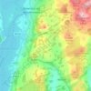 Mapa topográfico Lindeth, altitud, relieve