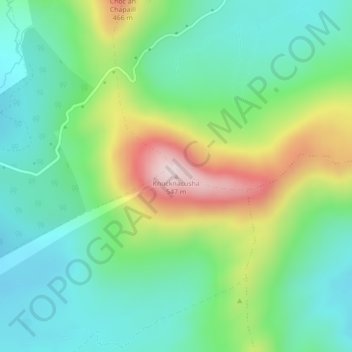 Mapa topográfico Knocknacusha, altitud, relieve